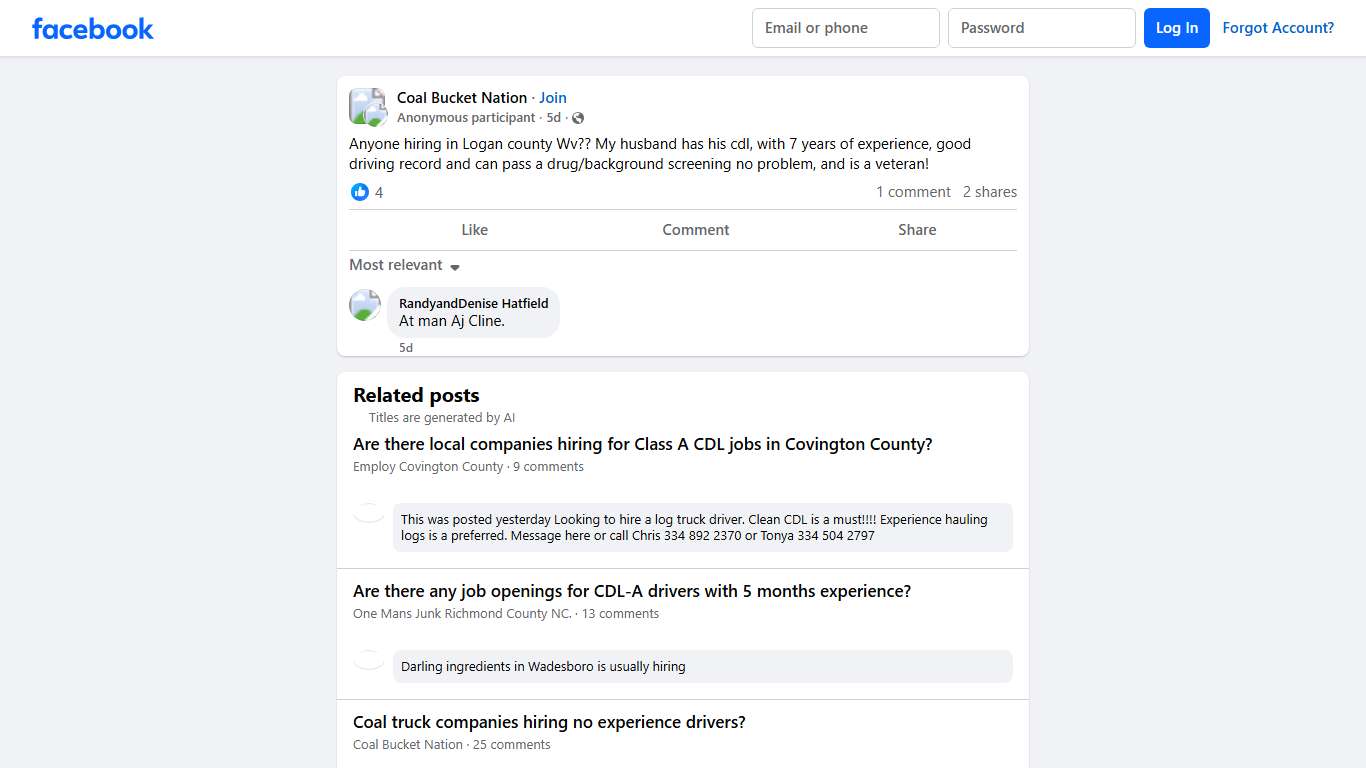 Coal Bucket Nation | Anyone hiring in Logan county Wv | Facebook