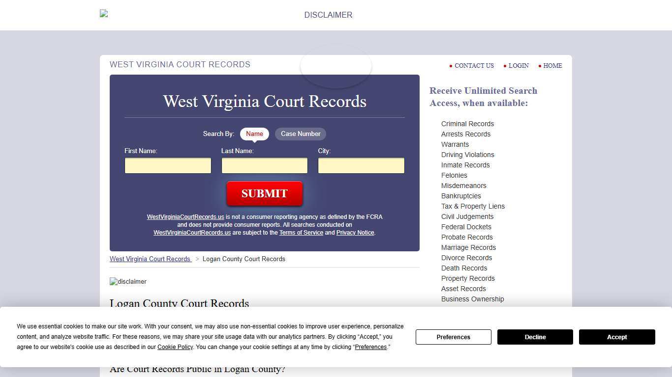 Logan County Court Records | WestVirginiaCourtRecords.us